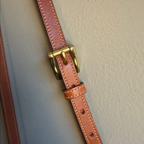 Dooney & Bourke All Weather Leather Crossbody Bag Tan Brown Pebbled AWL Vintage - Picture 9 of 13